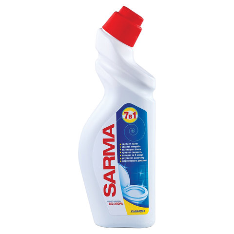 Средство для уборки туалета 750 мл, SARMA "Лимон", убивает микробы, 07067