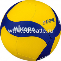Мяч волейбольный MIKASA V345W, р.5, синт.кожа (ПУ), 18 пан, маш.сш., бут.кам, желто-синий