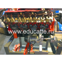 Двигатель автомобиля ЗИЛ/ГАЗ (карбюраторный) с навесным оборудованием,сцеплением, в разрезе (на подставке) с электромеханическим приводом