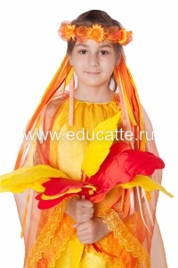 Осень (девочка): платье + головной убор.