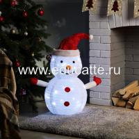 Светодиодная фигура «Снеговик» 35 × 70 × 35 см, металл, текстиль, 220 В, свечение белое