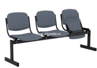Блок стульев 3-местный, откидывающиеся сиденья, мягкий