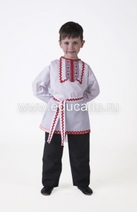 Марийский национальный костюм (мальчик) (рубашка+ кушак + брюки).