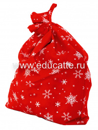 Мешок Деда мороза (красный со снежинками)