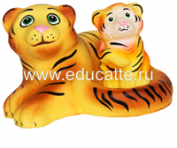 Игрушка резиновая "Тигрица с тигрёнком"