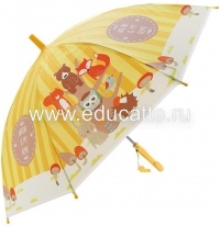 Зонт детский Лесная семейка, 48см, свисток, полуавтомат