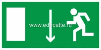 E-10 "Указатель двери эвакуационного выхода(левосторонний)", наклейка