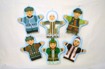 Набор рукавичек "Семья якутская", 6 шт