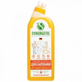 Средство для уборки туалета антибактериальное 700 мл SYNERGETIC "Грейпфрут и апельсин", 104070