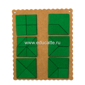 Прозрачный квадрат Ларчик (ковролин, зеленый цвет)