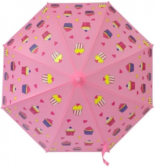 Зонт детский Пирожное, рисунок проявляется, полуавтомат, 48, 5см.