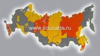 Резной стенд "Карта России" с подсветкой