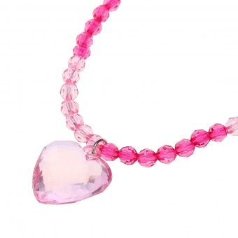 Ожерелье с брелоком "Розовое сердце"