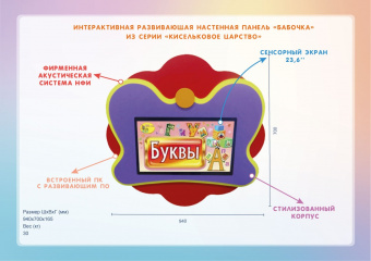 Интерактивная развивающая настенная панель «Бабочка» 