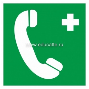 ЕС 06 "Телефон связи с медицинским пунктом (скорой медицинской помощью)", наклейка
