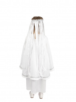 Зима (девочка): платье + головной убор.