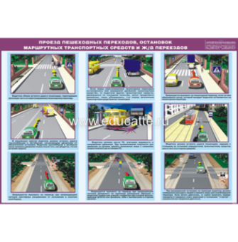 Плакат "Проезд пешеходных переходов и мест остановок маршрутных транспортных средств"