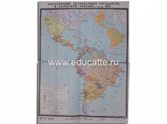 Учебная карта "Образование независимых государств в Латинской Америке" (матовое, 2-стороннее лам.)