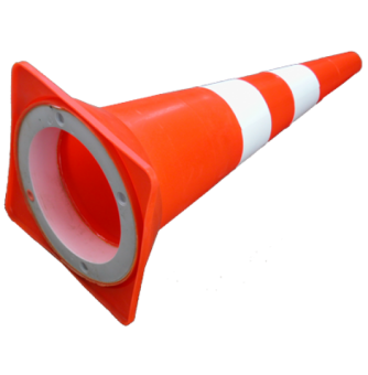 Конус сигнальный оранжевый (светоотражающие полосы,с внутренним утяжелителем), 75 см