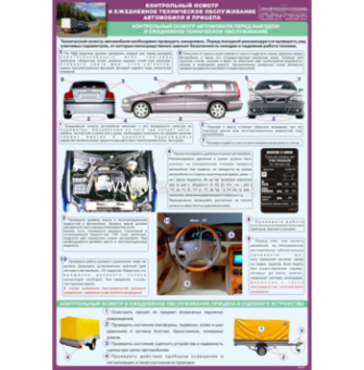 Плакат "Контрольный осмотр и ежедневное техническое обслуживание автомобиля и прицепа"