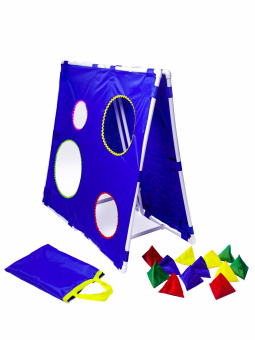 Комплект для метания с дартсом: пластиковая основа, чехол, пирамидки 12  штук, мячики для дартса 12