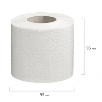 Бумага туалетная бытовая, спайка 8 шт., 2-х слойная (8х19 м), ЛАЙМА, белая, 126905