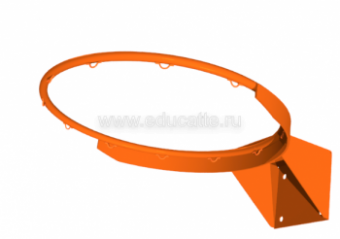 Кольцо баскетбольное метал №7 (пруток 16мм)100х110мм с усилителем из полосы, вандаллоустойчивое б/сетки